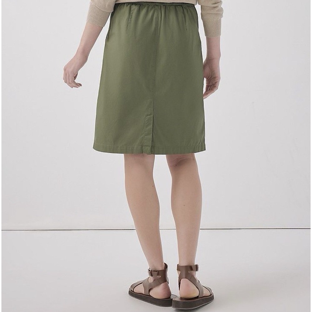 Pact Organic Cotton Daily Twill Utility Skirt Olivine Green Size‎ XS Knee Length - Picture 3 of 14